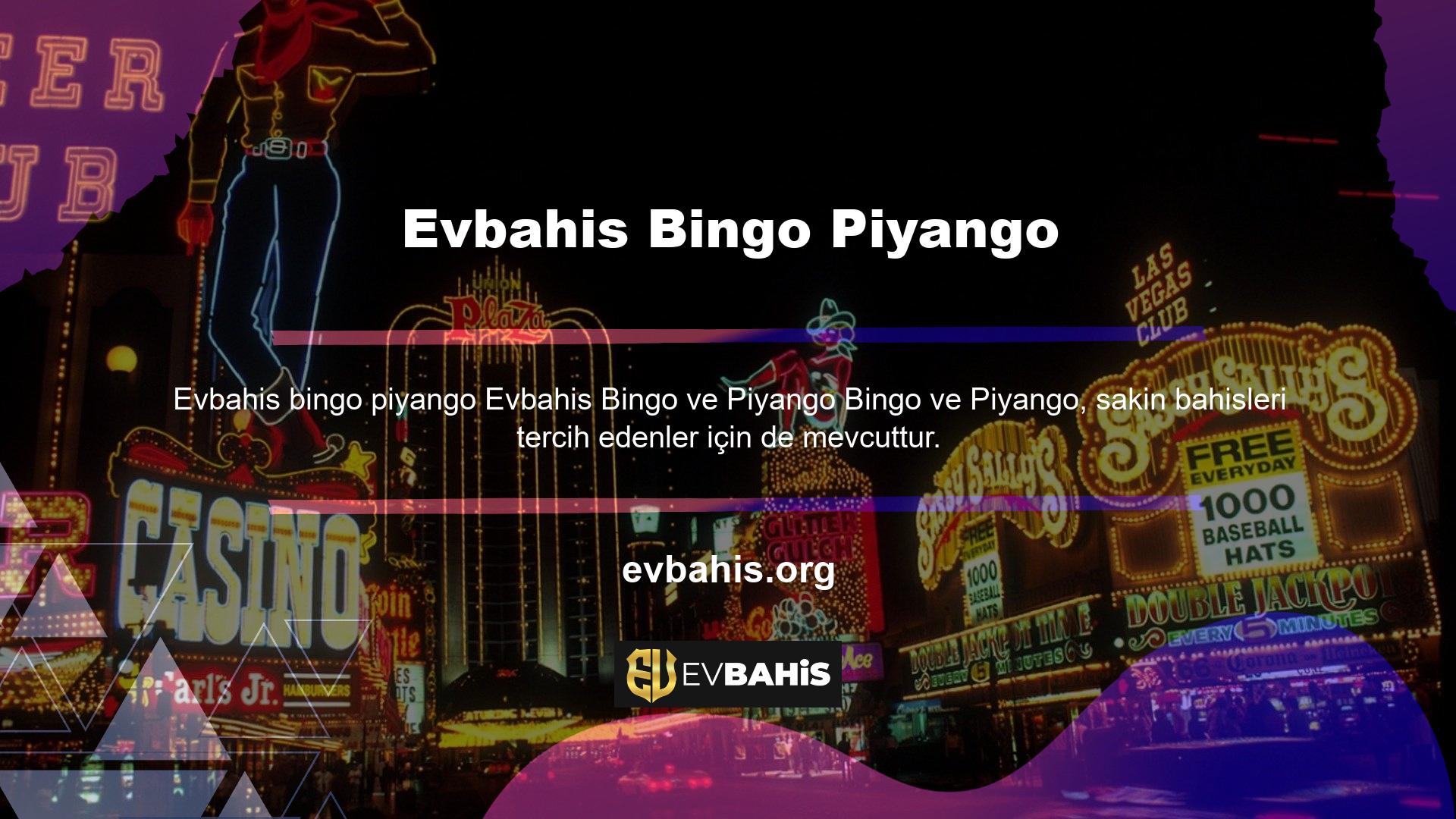 Bingo ve piyango oynayabilirsiniz